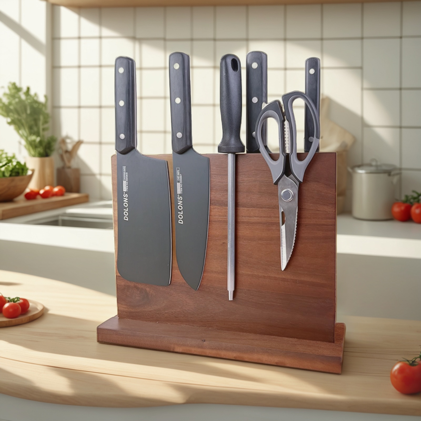 Knife Block with Magnet, Magnetic Knife Rack, Magnetic Knife Holder, Magnetic Knife Block