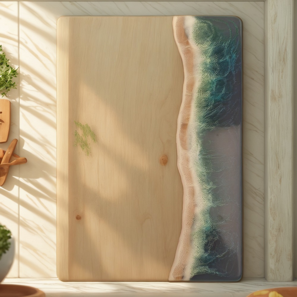 resin cutting board, epoxy resin cutting board, resin and wood cutting board