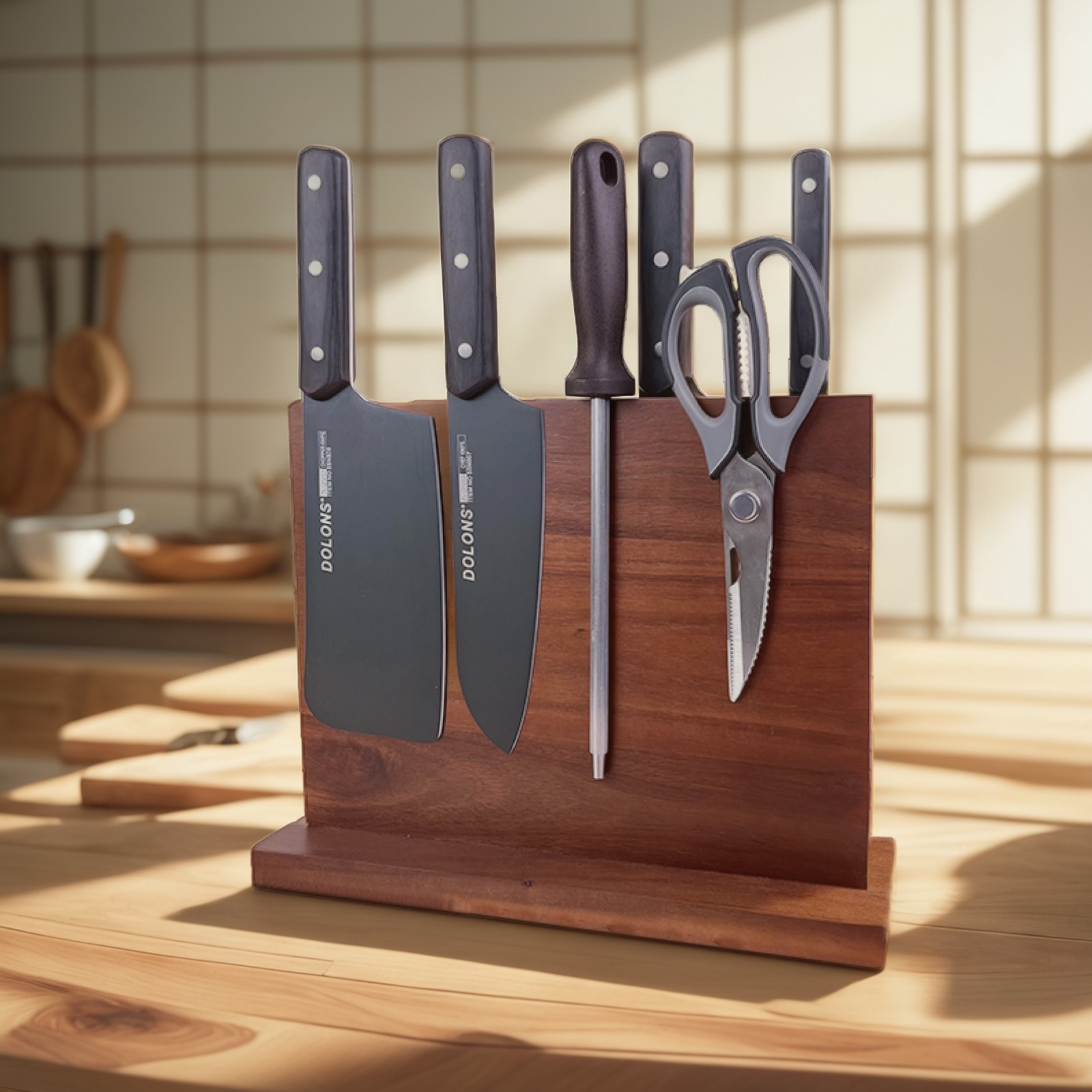 Knife Block with Magnet, Magnetic Knife Rack, Magnetic Knife Holder, Magnetic Knife Block